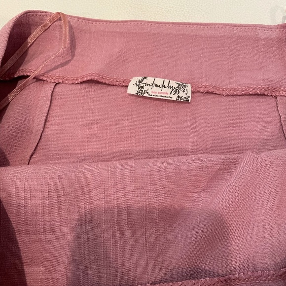 NWT M FREE PEOPLE blush pink lace trim mini skirt crop bralette set brand new - Picture 5 of 13